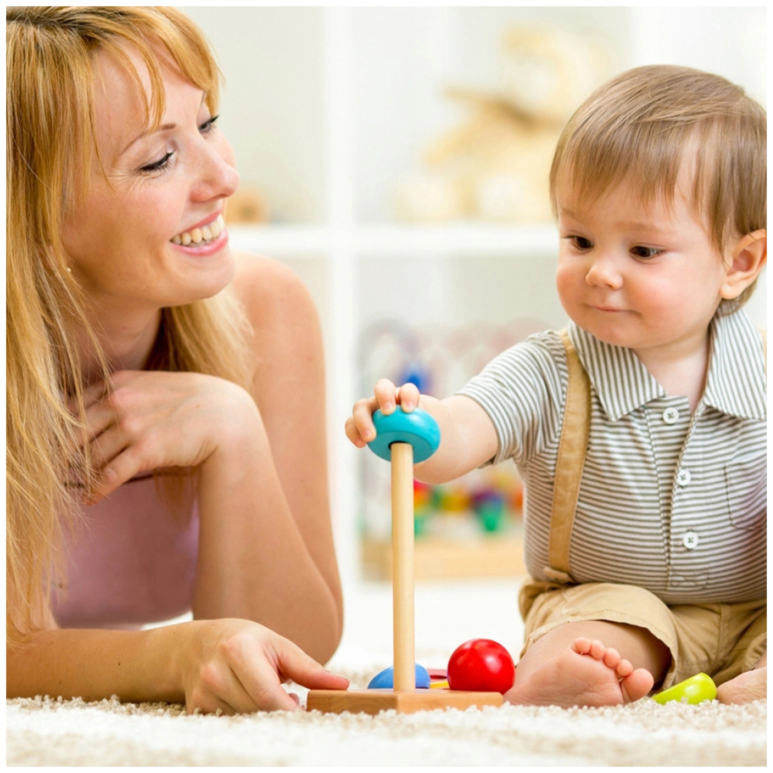 Johntoy - Wooden Stacking Tower - Sorting & Stacking Toys