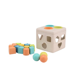Joueco - Happy World Vierkante Vormensorteerder - Baby Activiteitsspeelgoed