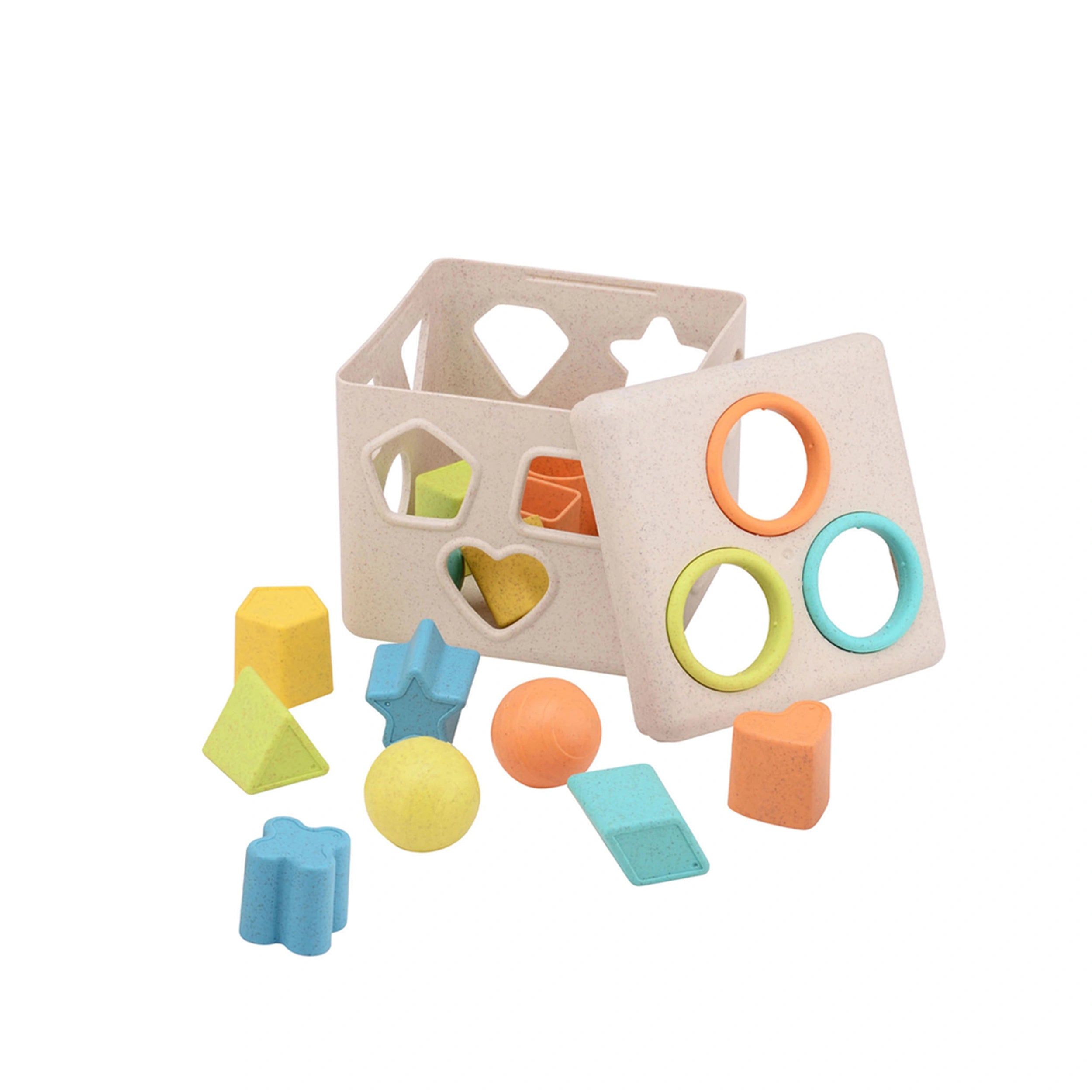 Joueco - Happy World Vierkante Vormensorteerder - Baby Activiteitsspeelgoed