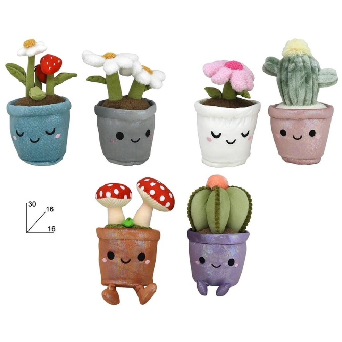 Kawaii - Planten in Pot Plush Assortiment - Knuffeldieren
