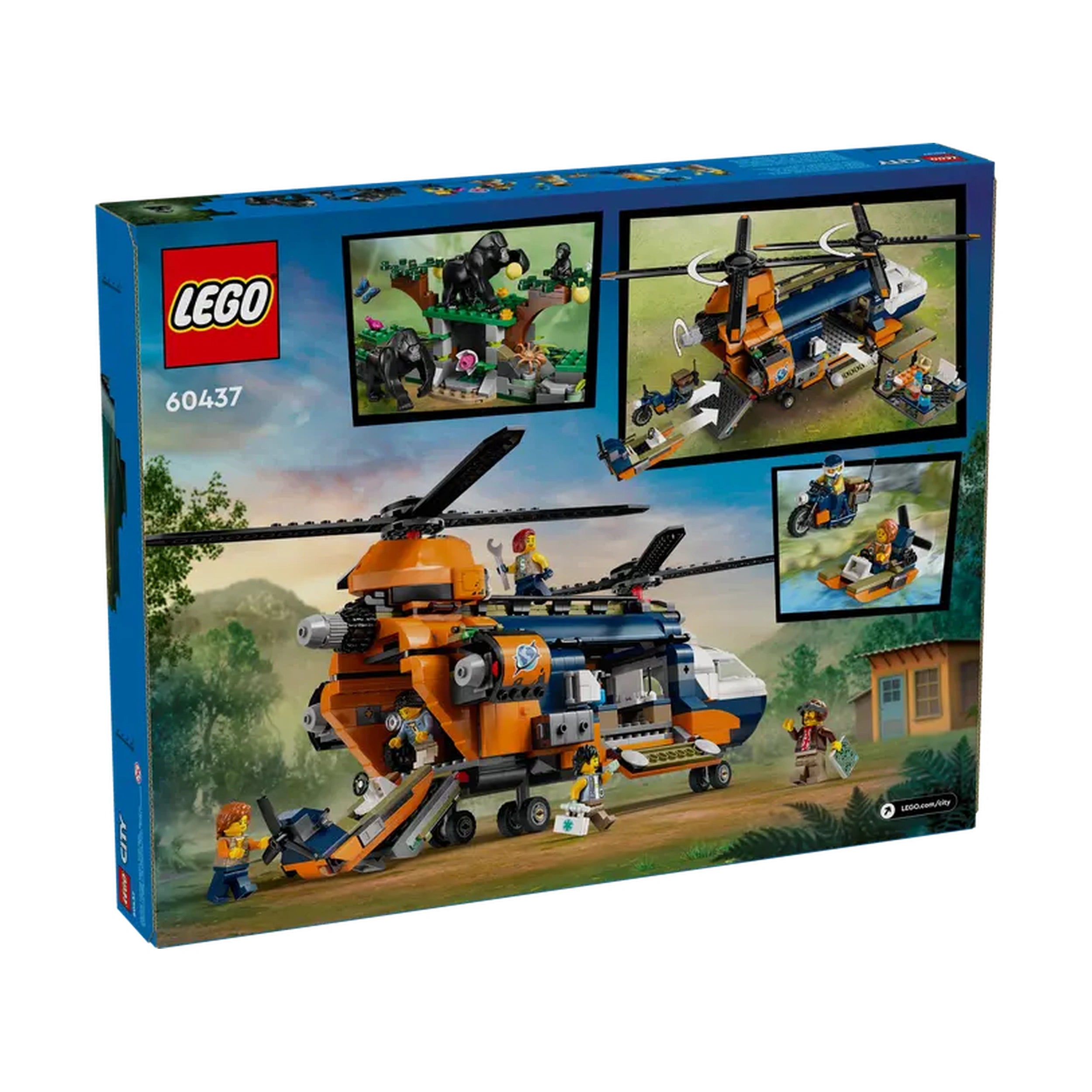 Lego - City - Jungle Explorer Helicopter at Base Camp - Construction Set Toys