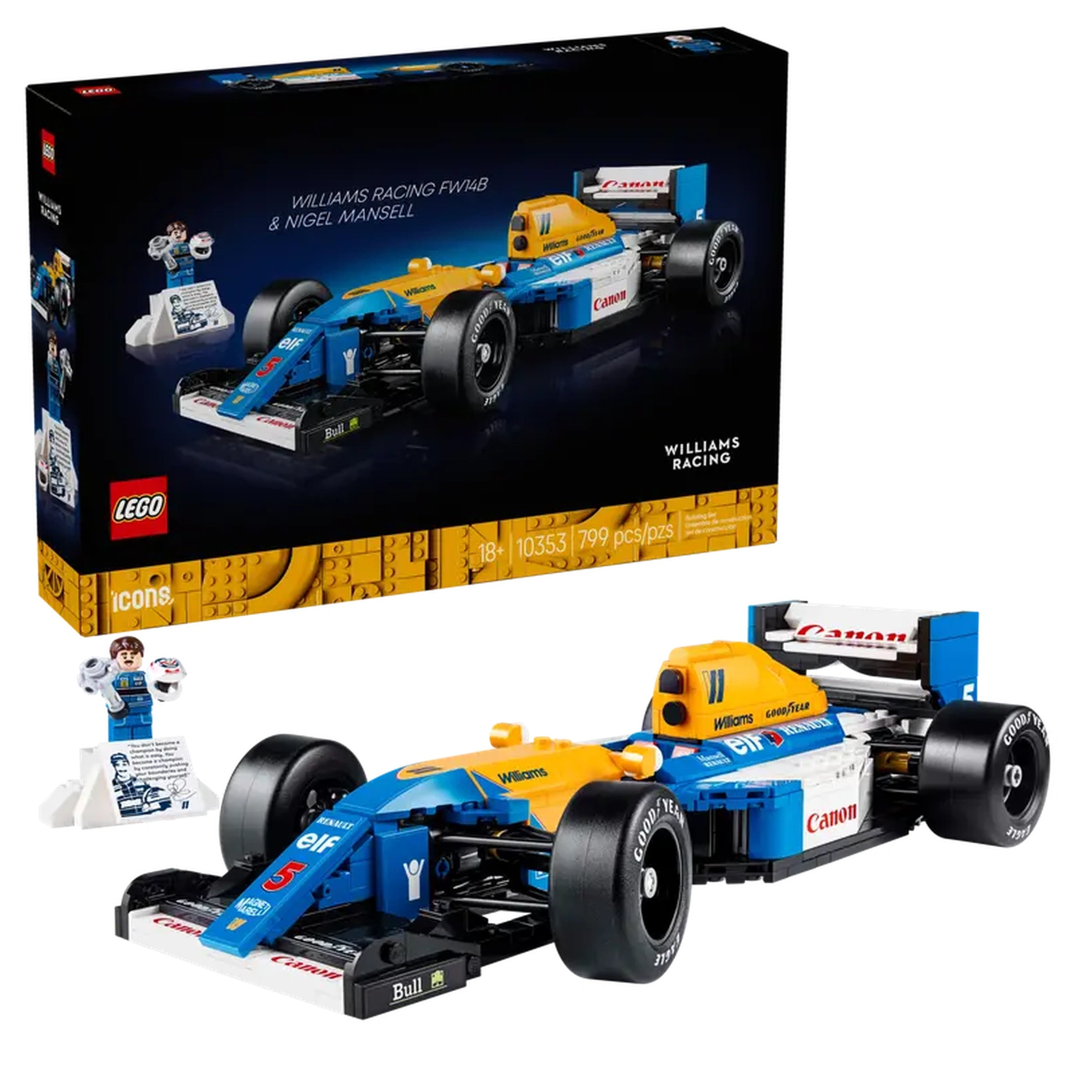 Lego - Icons - Williams Racing FW14B & Nigel Mansell - Construction Set Toys