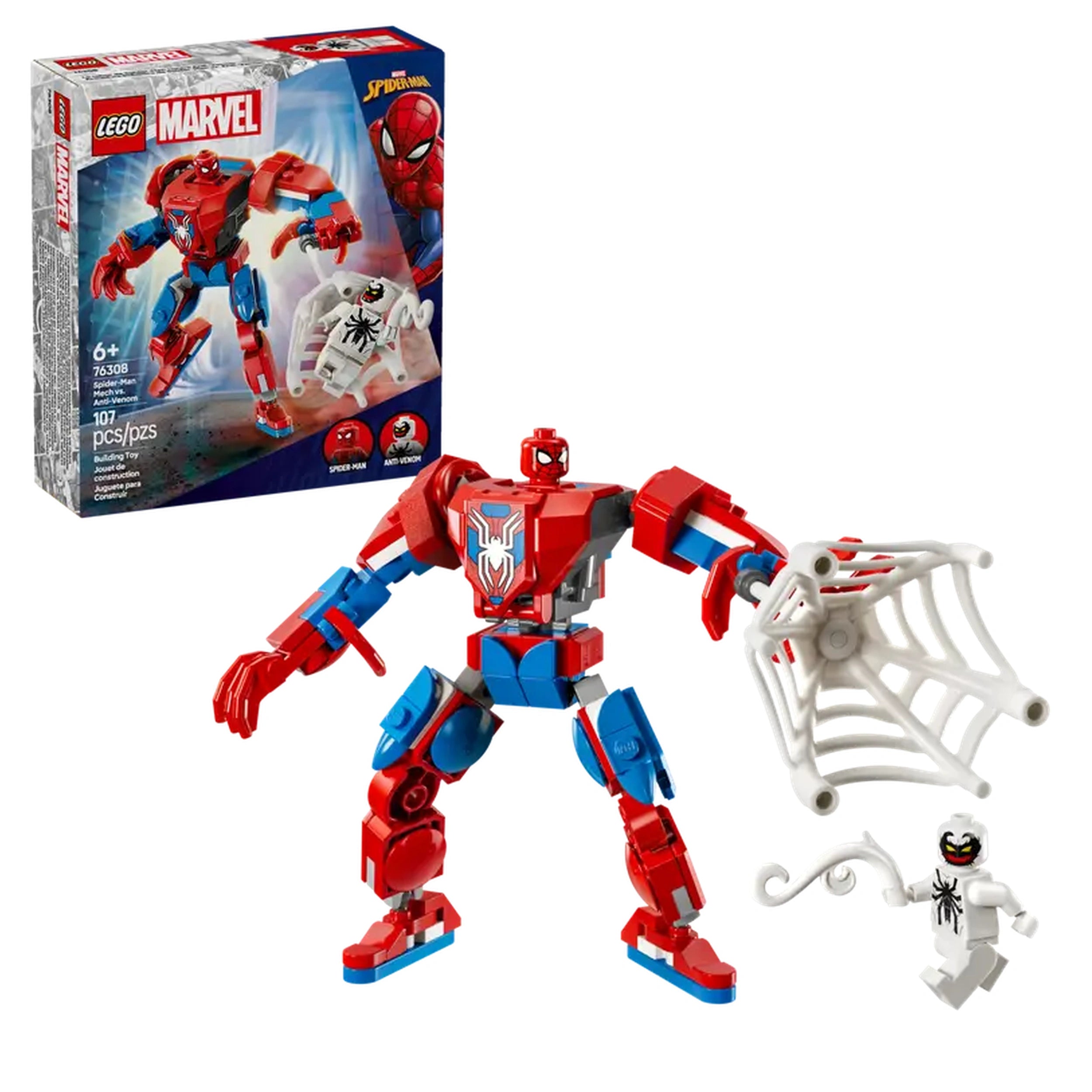 Lego - Marvel Super Heroes - Spider-Man Mech vs. Anti-Venom - Construction Set Toys