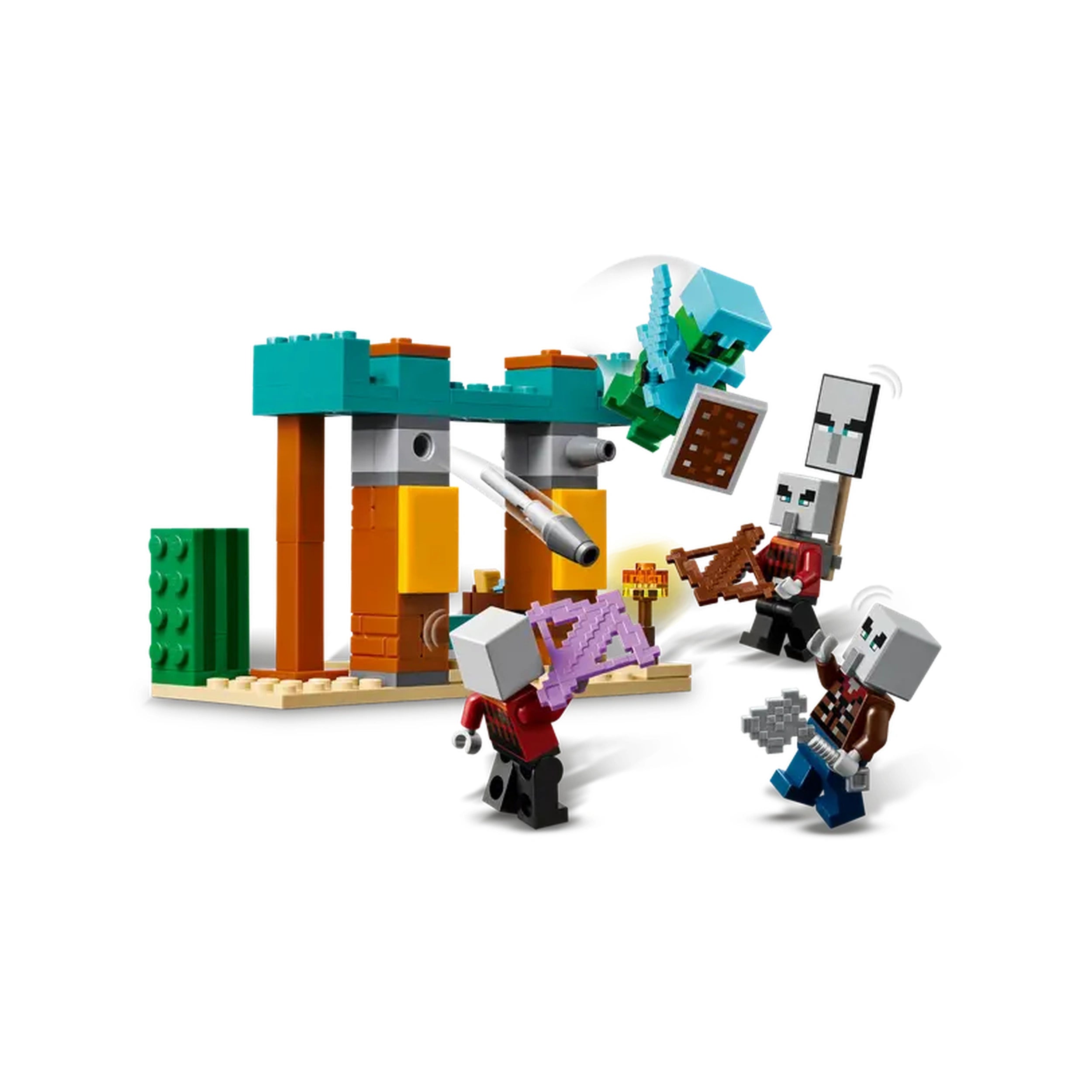 Lego - Minecraft - De Illager Woestijnpatrouille - Bouwset Speelgoed