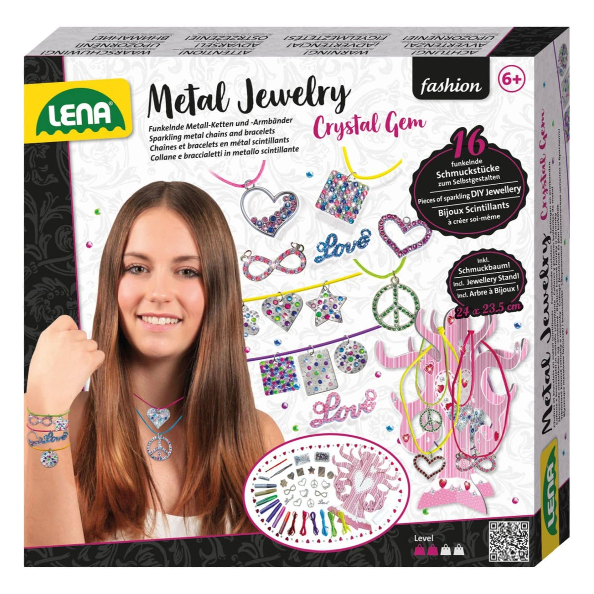 Lena - Metaal Sieraden Kristal Edelsteen Set - Kunst & Ambachten