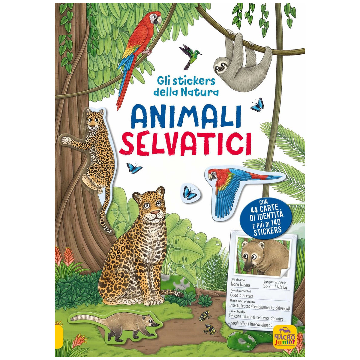 MACRO JUNIOR - Stickersboek met Wilde Dieren in de Natuur
