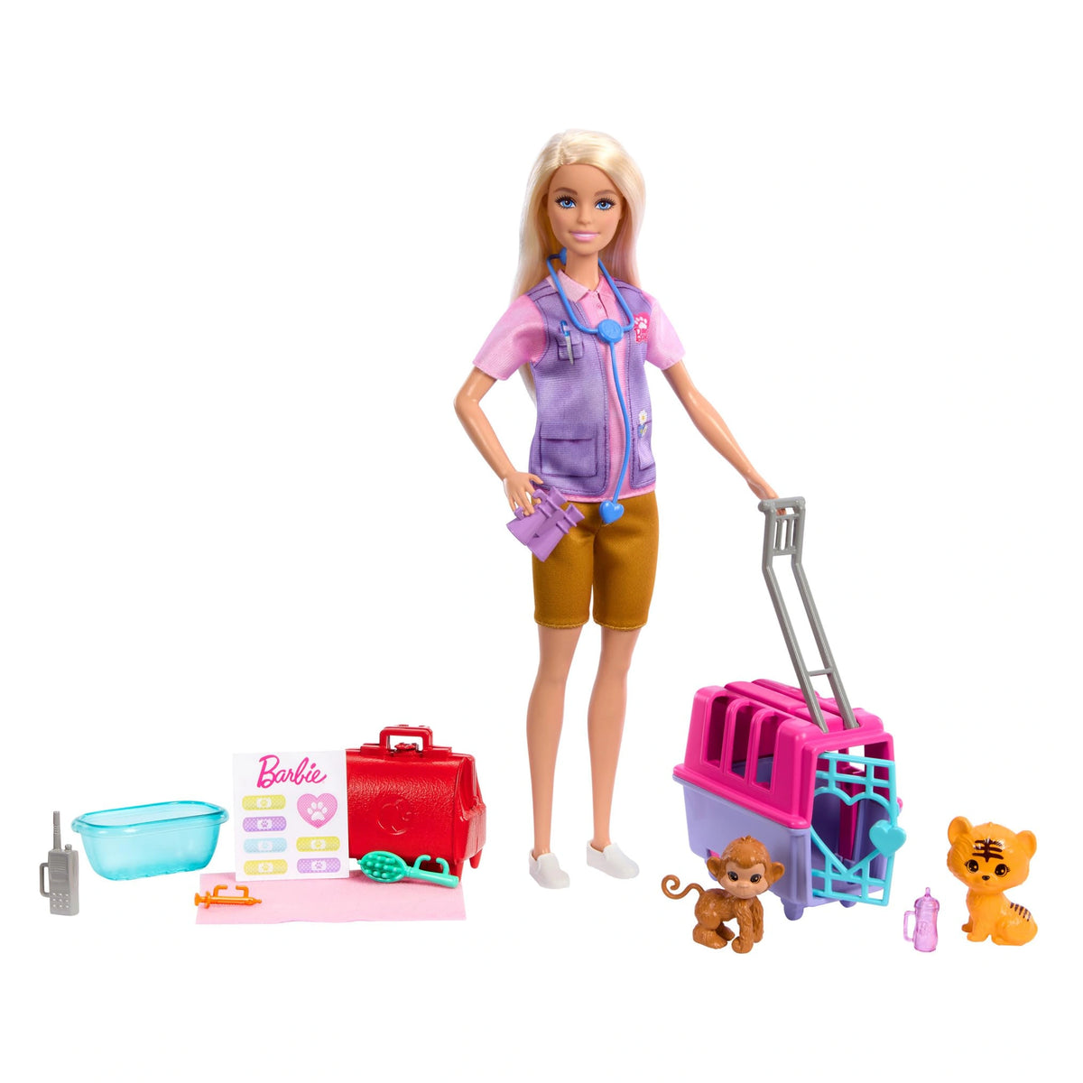 MATTEL - Barbie - Dierenredding en Vrijlating Speelset - Poppen, Speelsets & Speelgoedfiguren