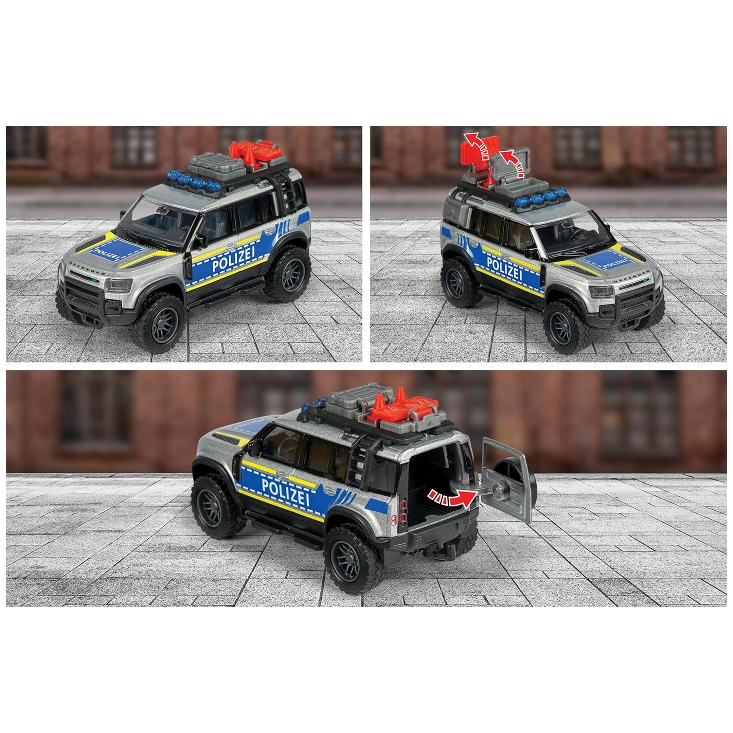 Majorette Land Rover Defender 90 Politie Speelvoertuigen