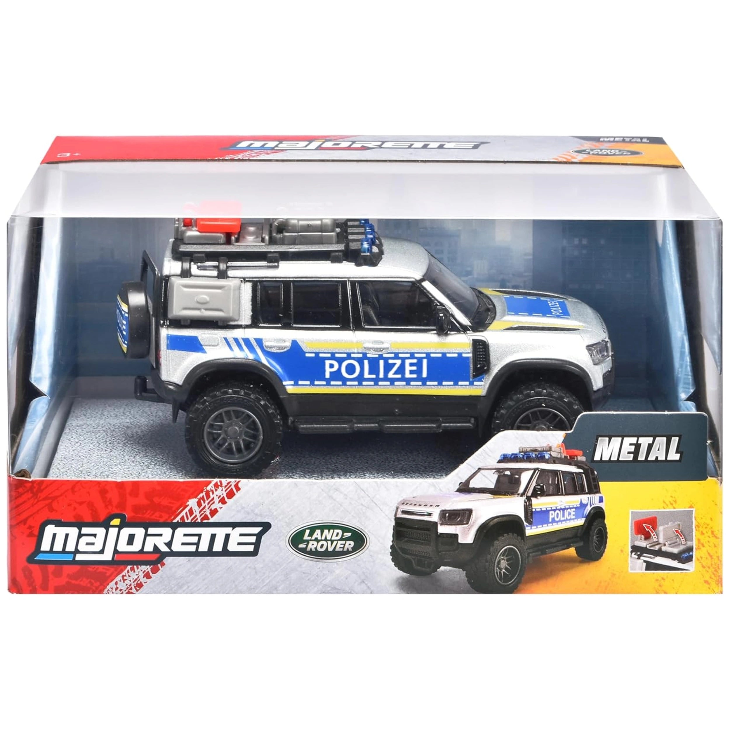 Majorette Land Rover Defender 90 Politie Speelvoertuigen