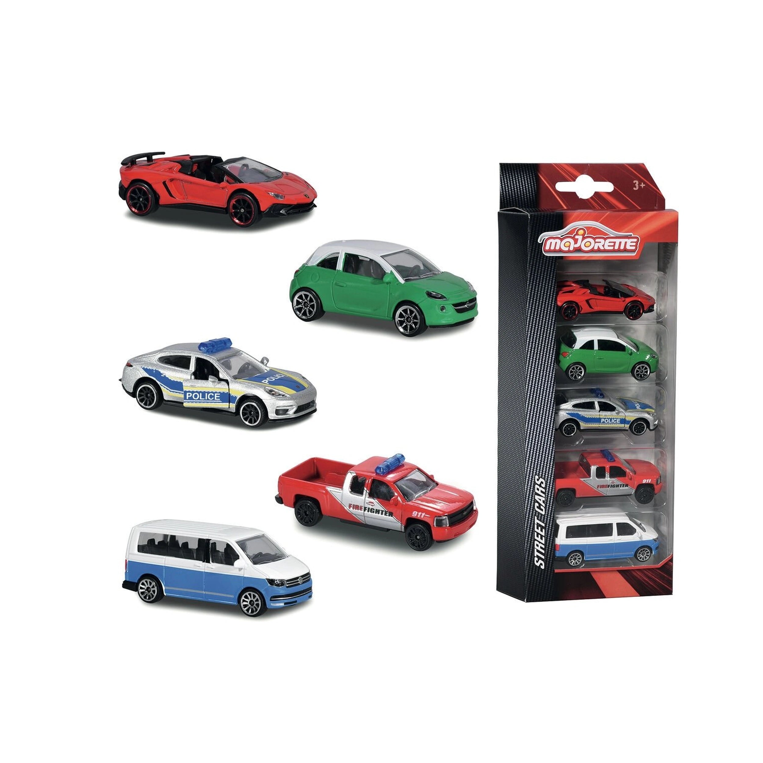 Majorette - Straatauto's 5 Stuks Speelvoertuigen