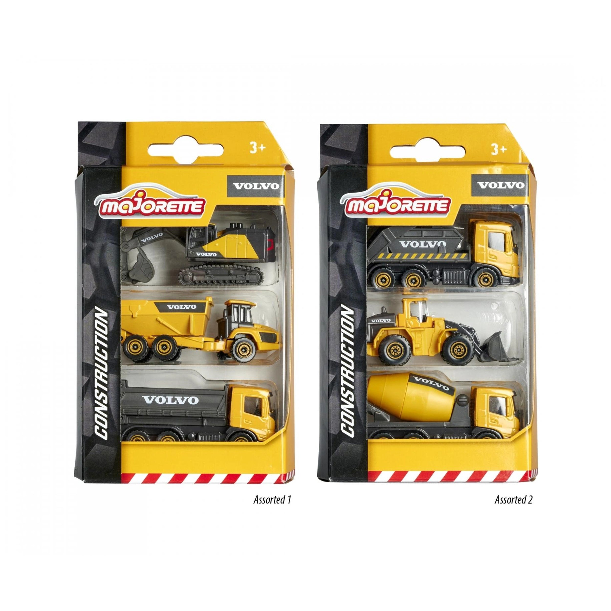 Majorette - Volvo Construction 3 Pcs Set Play Vehicle - Assorted