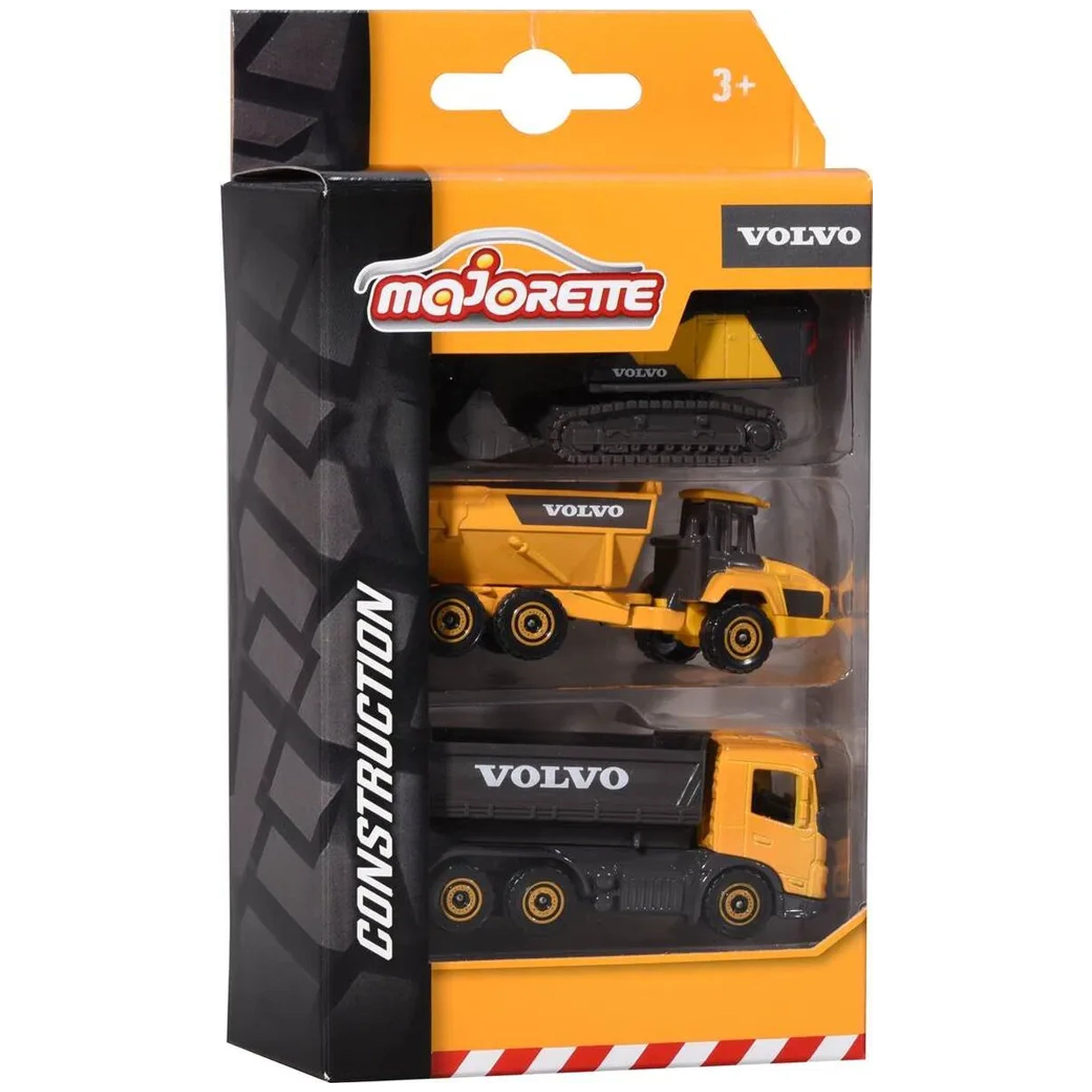 Majorette - Volvo Constructie Assortiment 3 Stuks Speelvoertuigen