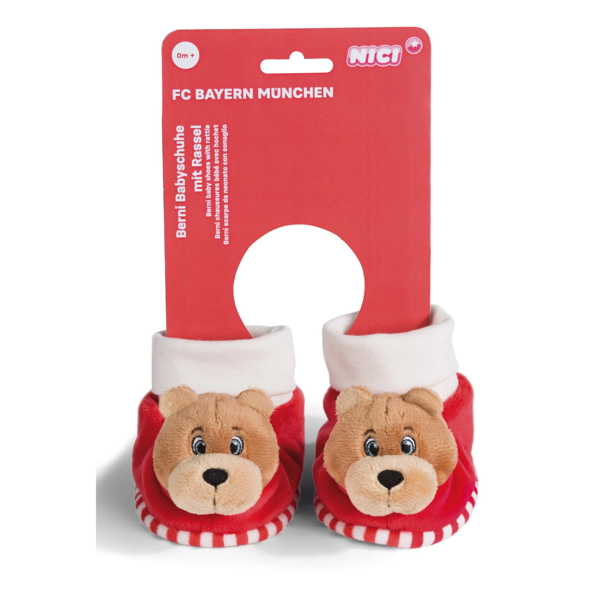 NICI - Baby-Booties-With-Rattle-FC-Bayern-Munich-Bear-Berni - Baby-Activity-Toys