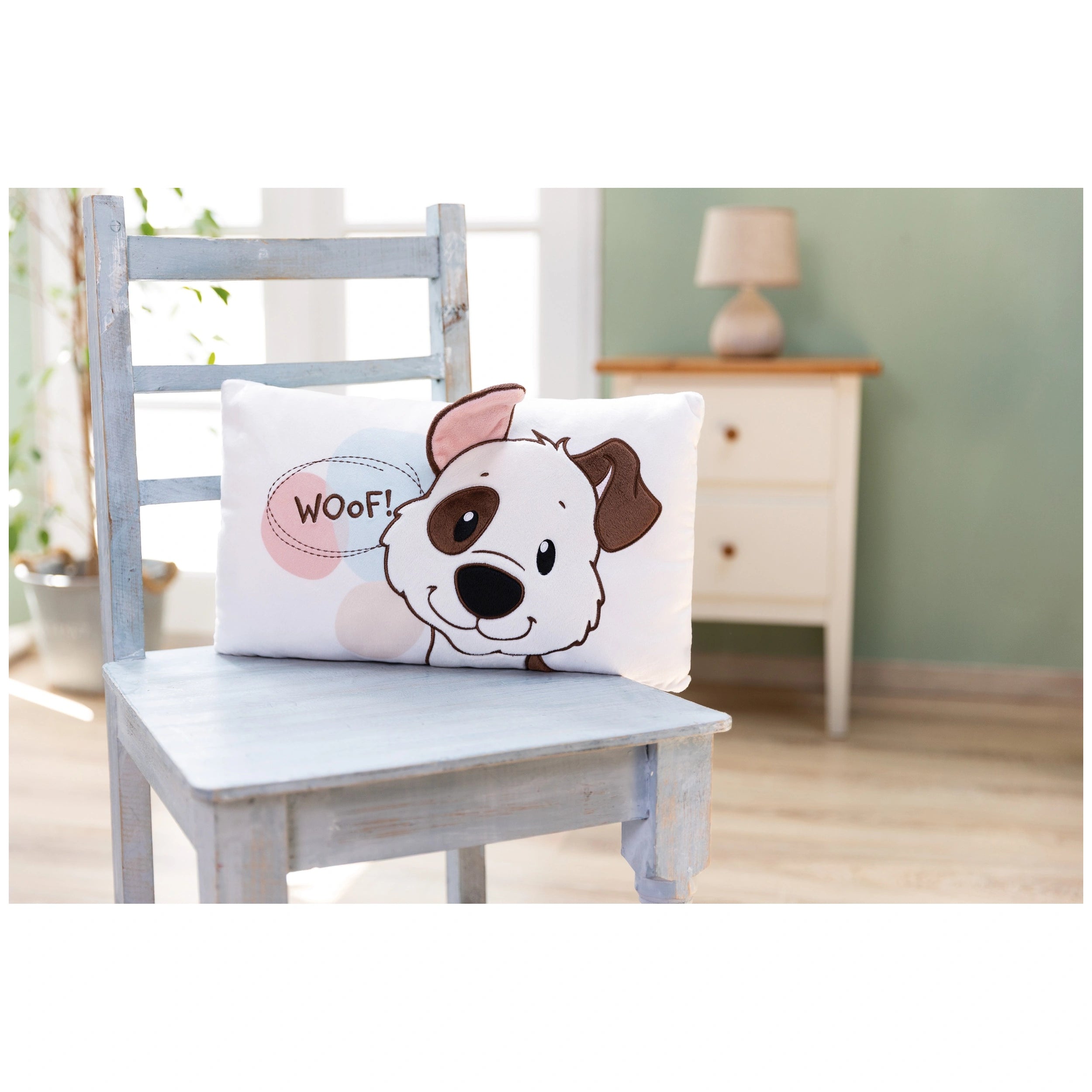 NICI - Homies-Rectangular-Cushion-Dog-White-Stuffed-Animals