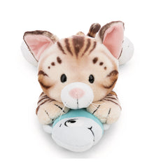 NICI - Homies- Soft Toy Lying Bengal Cat and Fish - Stuffed Animals