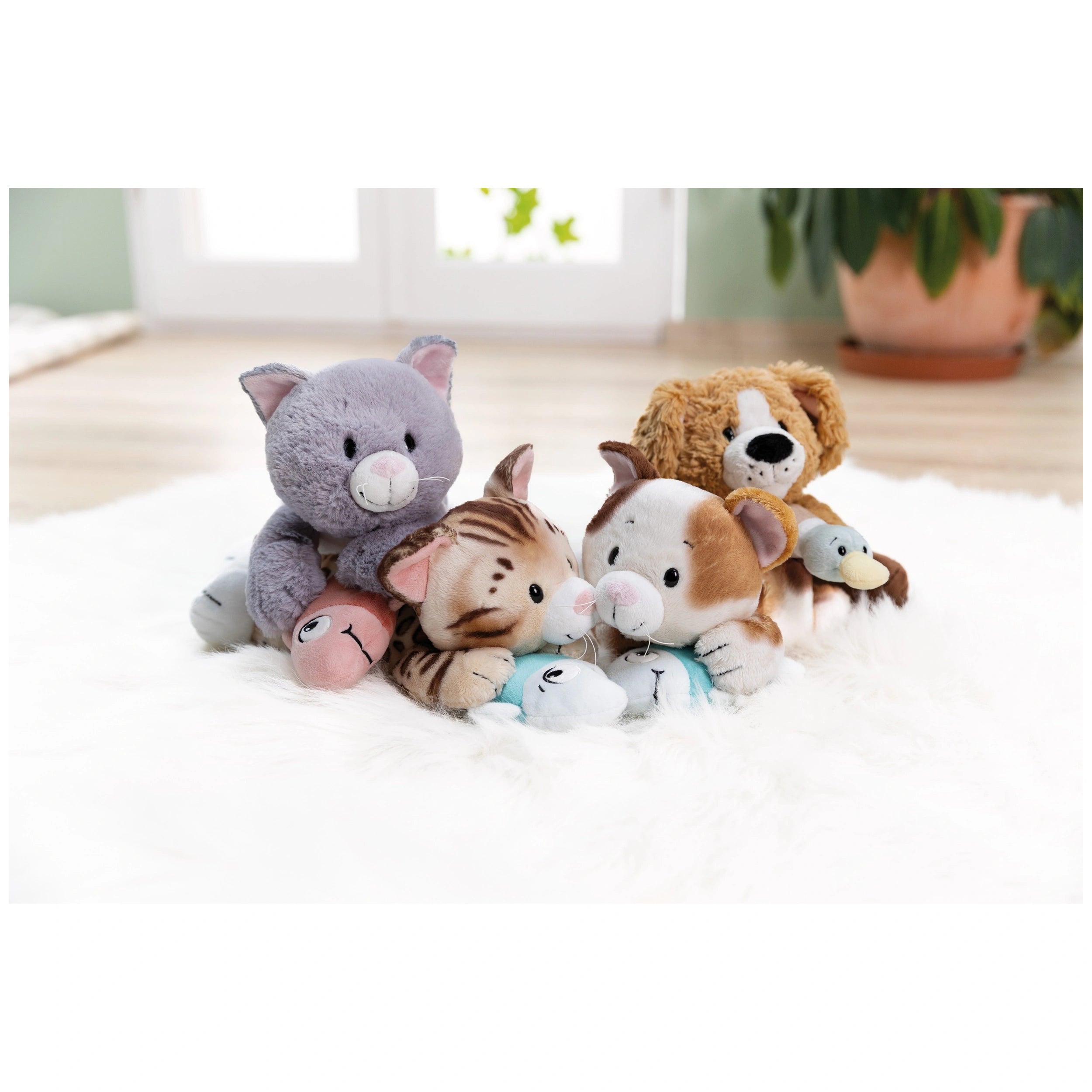NICI - Homies-Soft-Toy-Lying-Cat-Calico-Stuffed-Animals