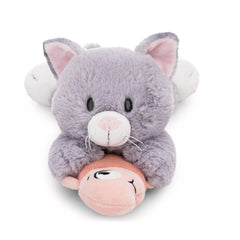 NICI - Homies- Soft Toy Lying Cat Gray Fish Nici Green 35 Cm - Stuffed Animals