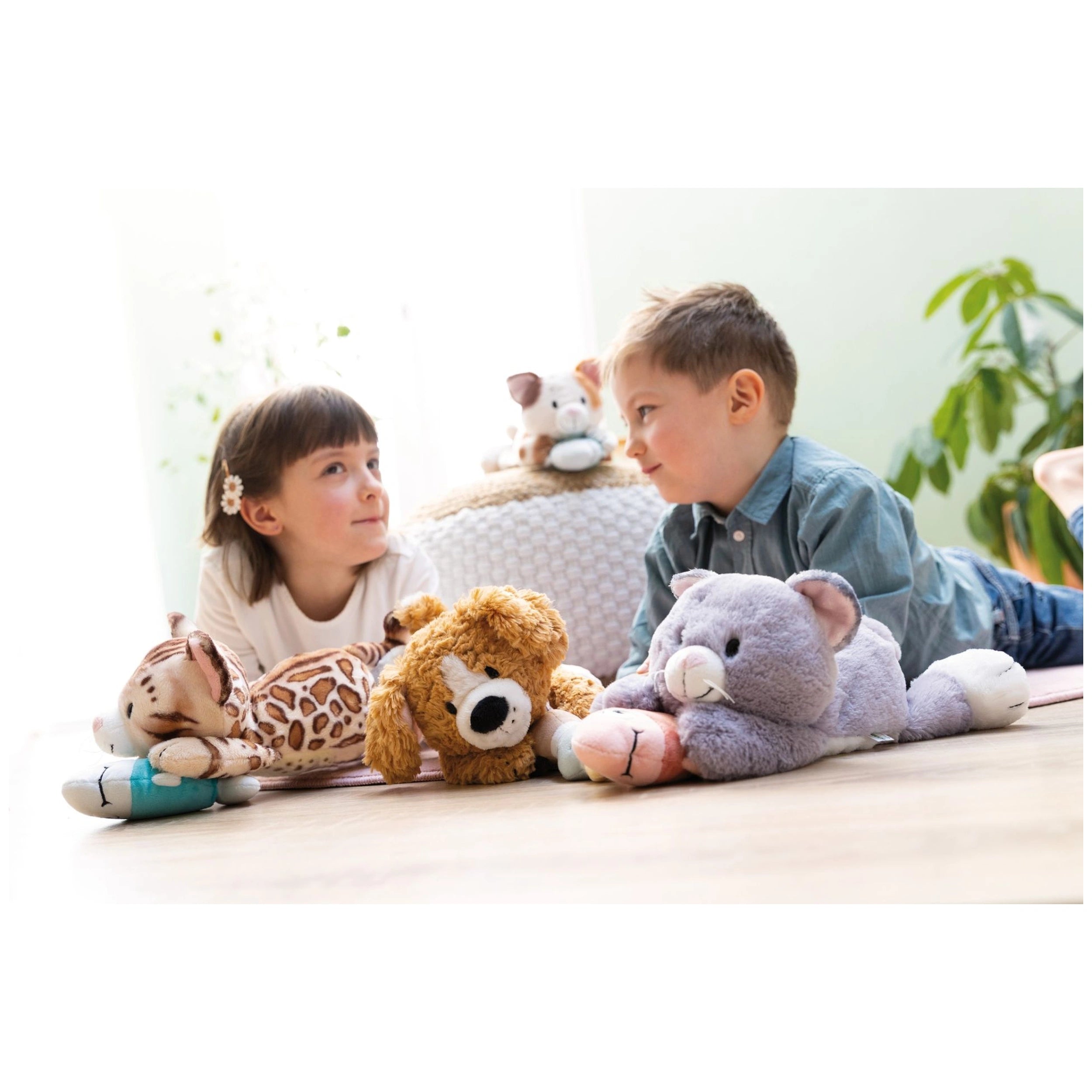 NICI - Homies- Soft Toy Lying Dog Brown and Duck Nici Green 35 Cm - Stuffed Animals