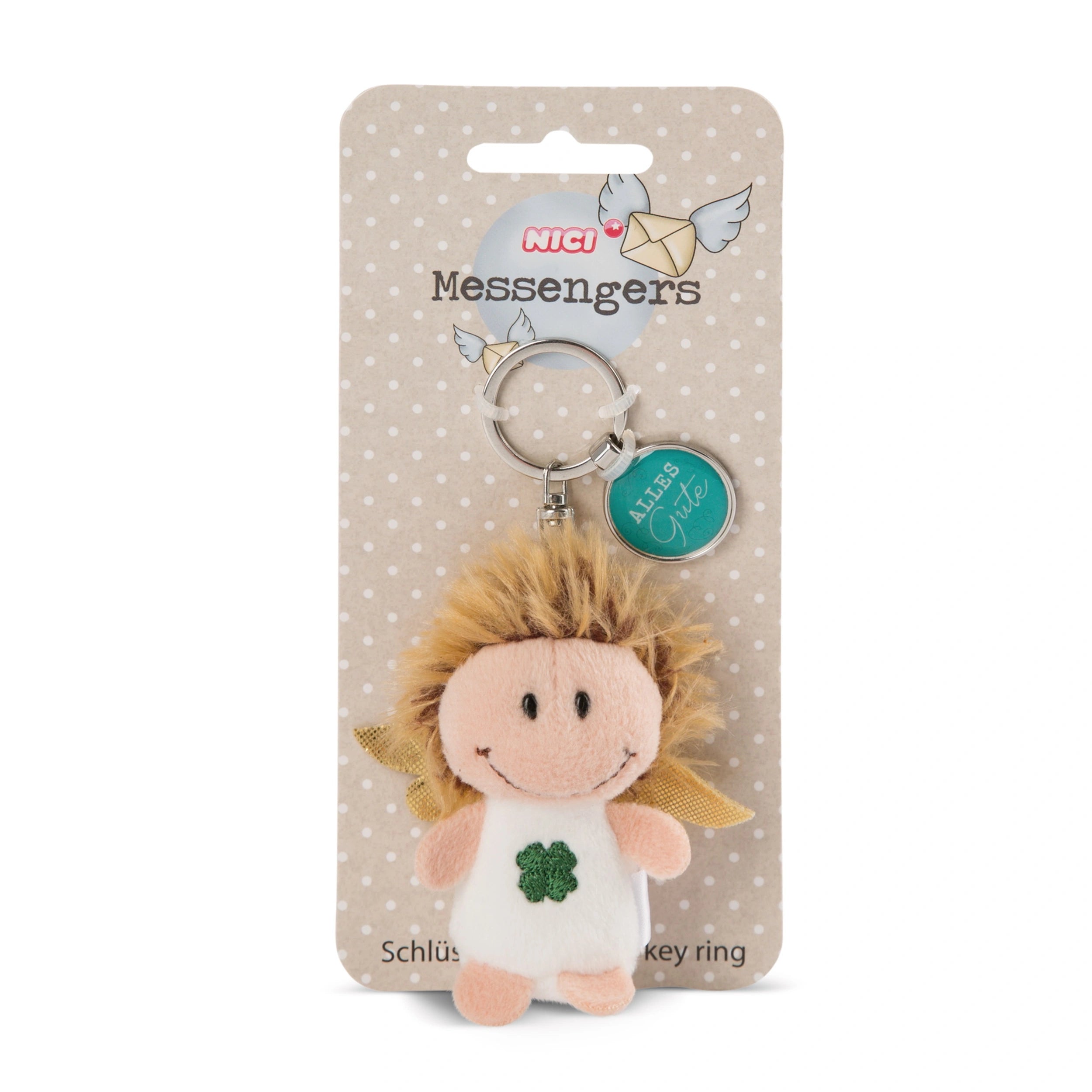 NICI - Key-Ring-Guardian-Angel-With-Cloverleaf - Collectibles