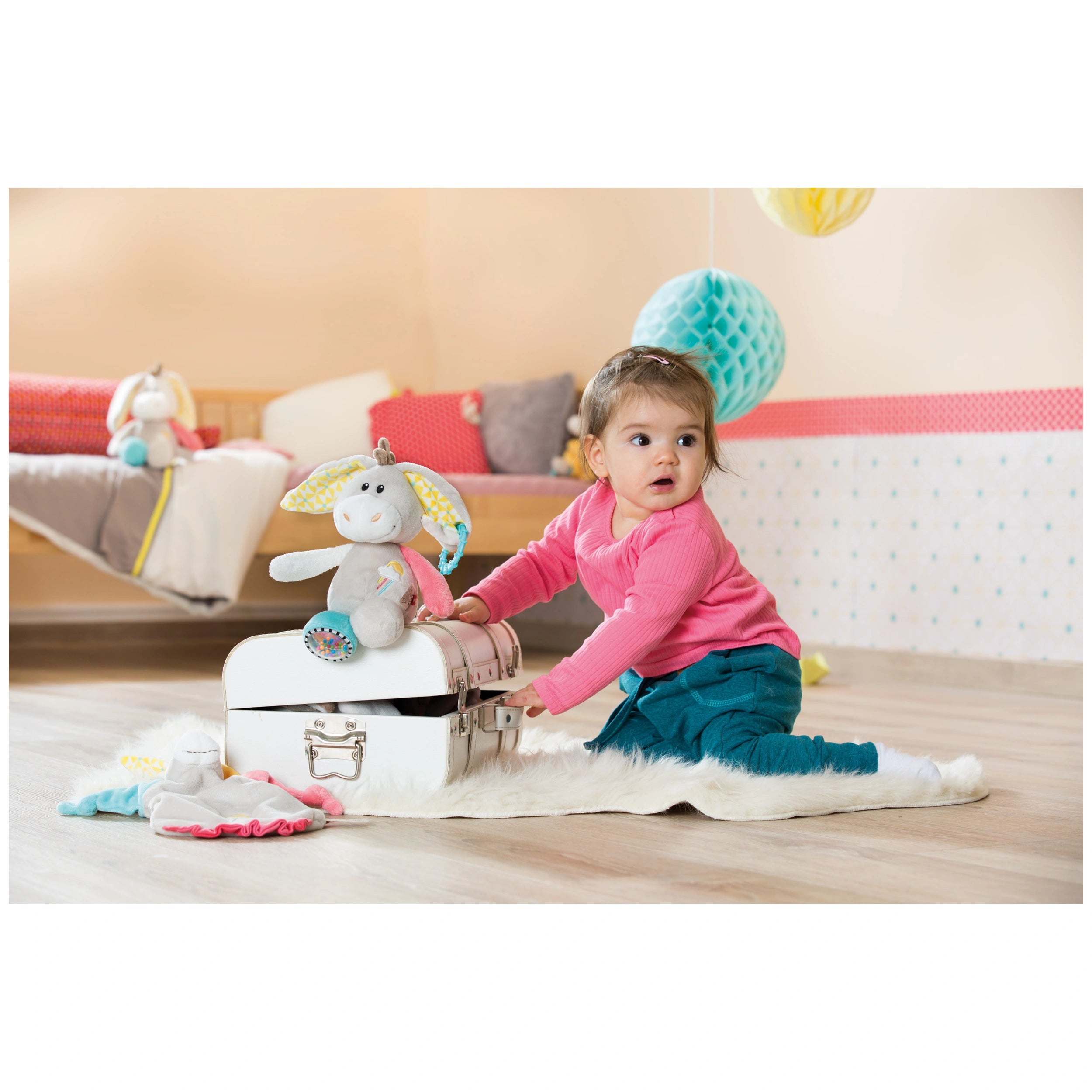 NICI - My First NICI Activity Cuddly Toy Donkey Muli 28 Cm - Baby Activity Toys