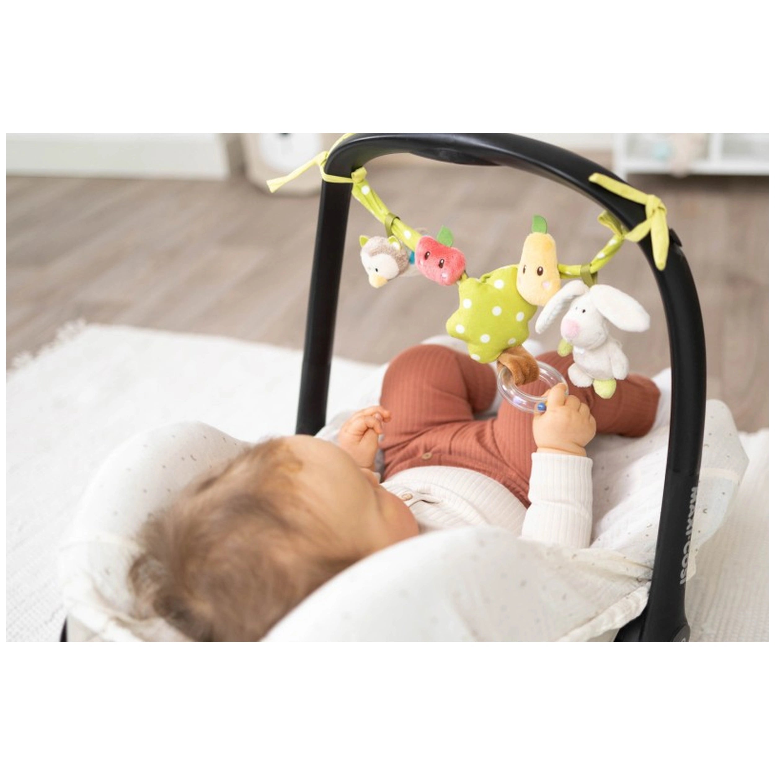 NICI - My First NICI Pram Rattle Chain Rabbit Owl - Baby Activity Toys