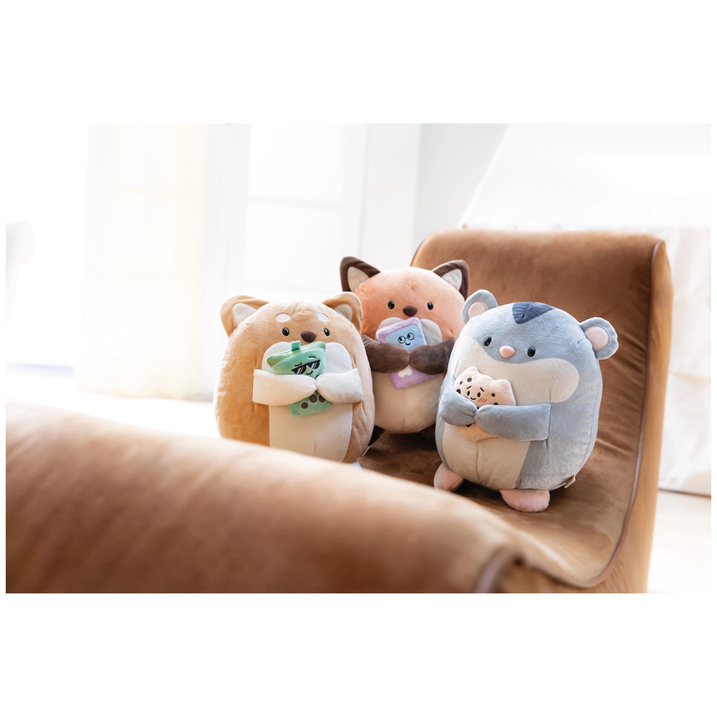 NICI - Mymochi-Soft-Toy-Dog-Hiro-With-Bubble-Tea-27-Cm-Stuffed-Animals