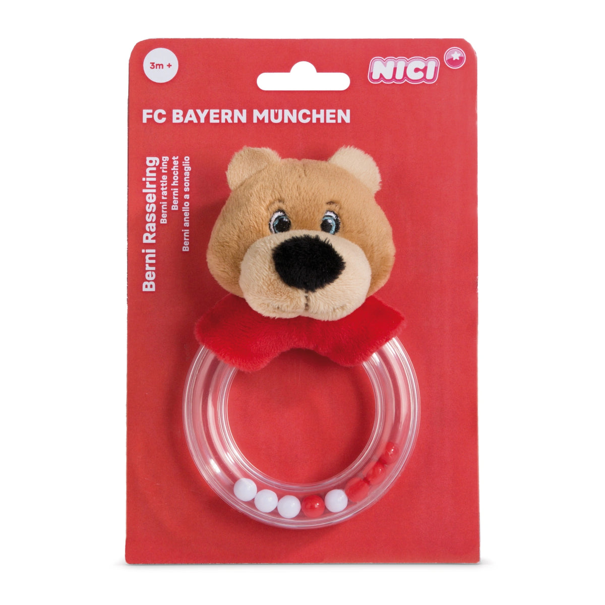NICI - Rattle-Ring-Fc-Bayern-Munich-Bear-Berni-12-Cm - Rattles