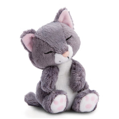 NICI - Sleeping Pets Grey Cat in Pink Basket - Stuffed Animals