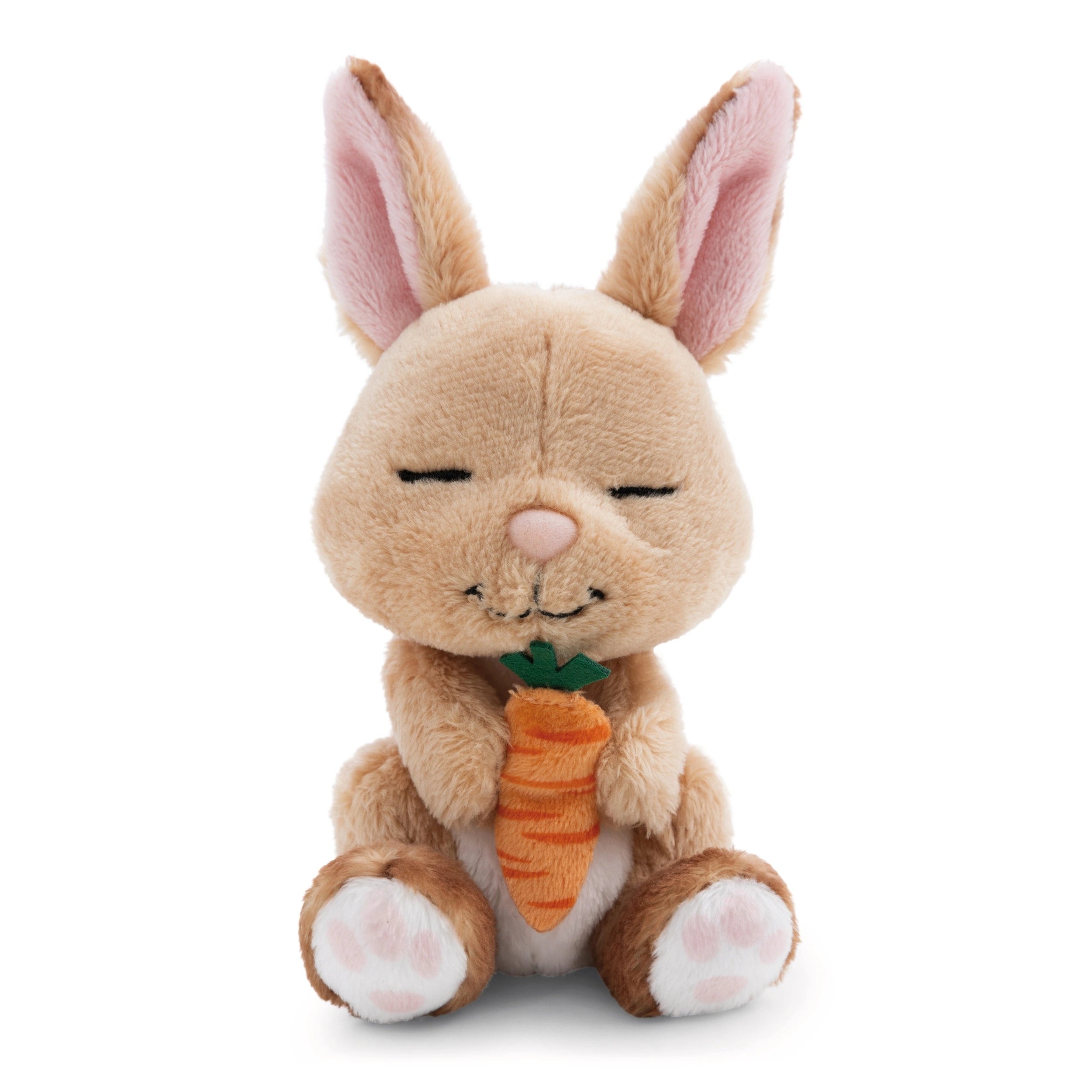 NICI - Sleeping-Pets-Rabbit-In-Peach-Basket - Stuffed-Animals