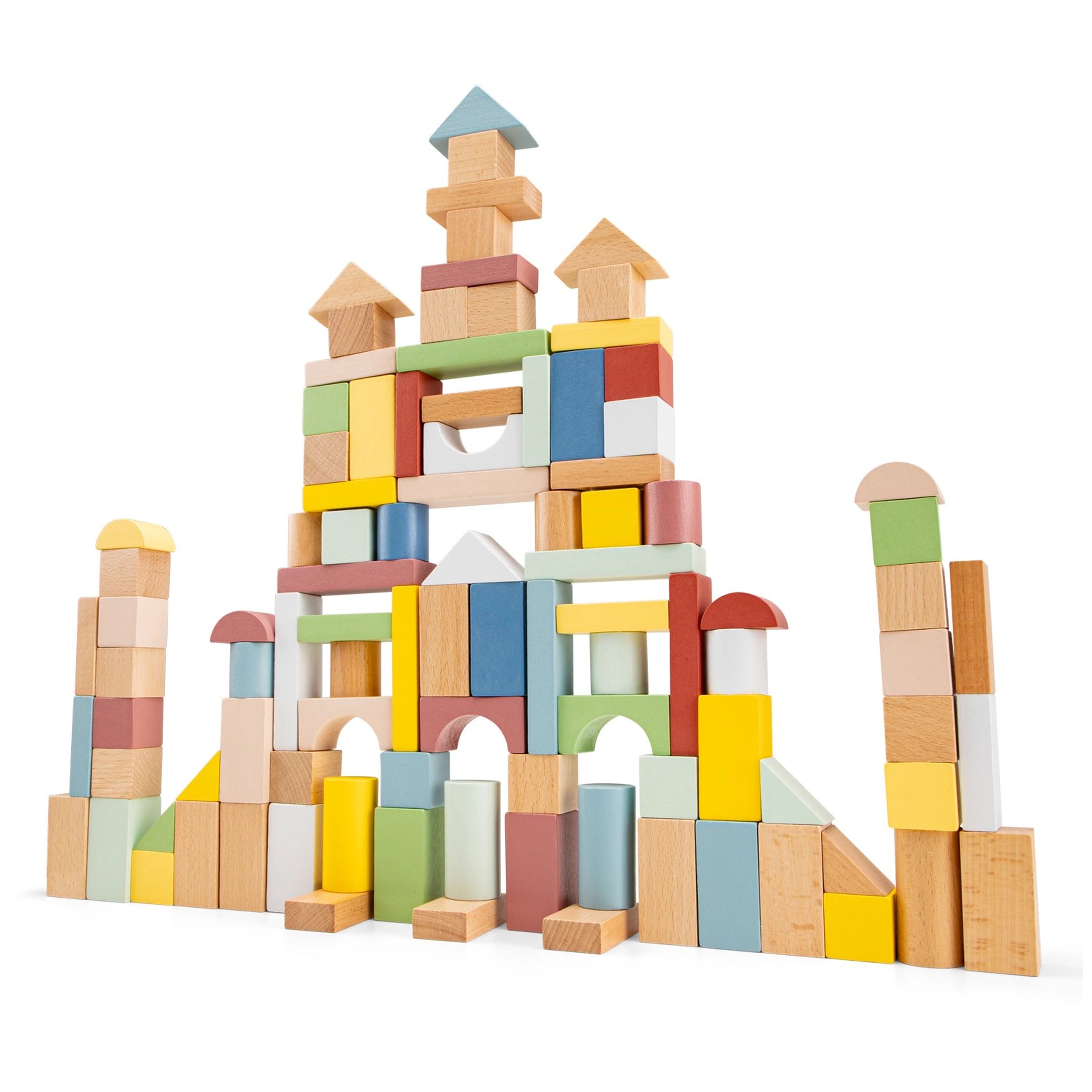 New Classic Toys - Bouwblokken - 100 Stukken - Sorteer- en Stapel Speelgoed