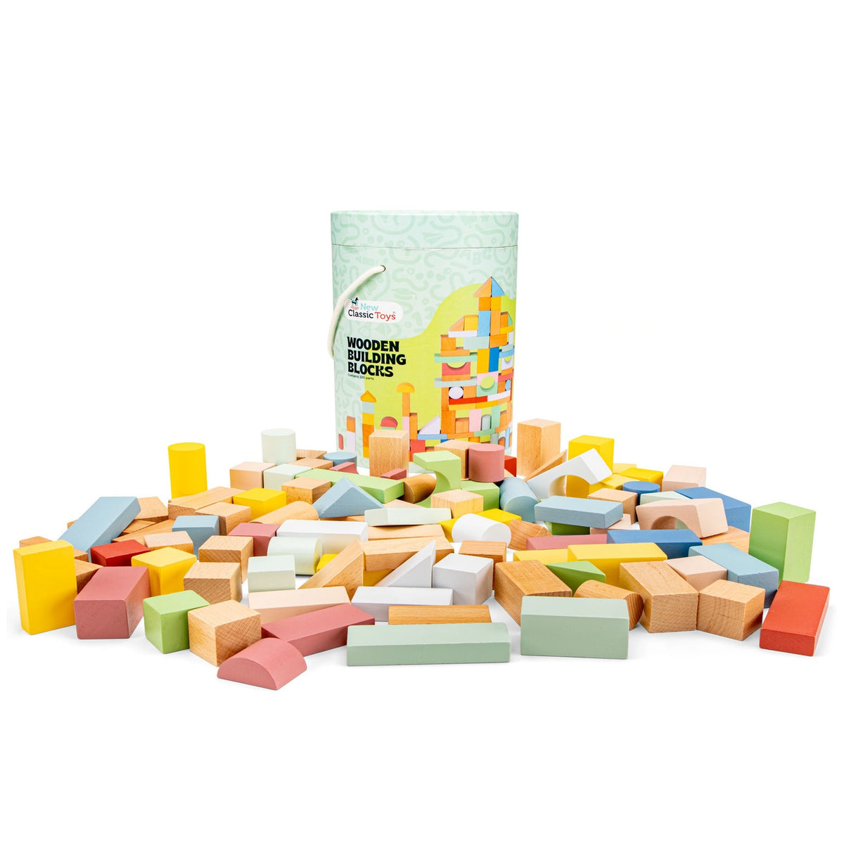 New Classic Toys - Bouwblokken - 100 Stukken - Sorteer- en Stapel Speelgoed