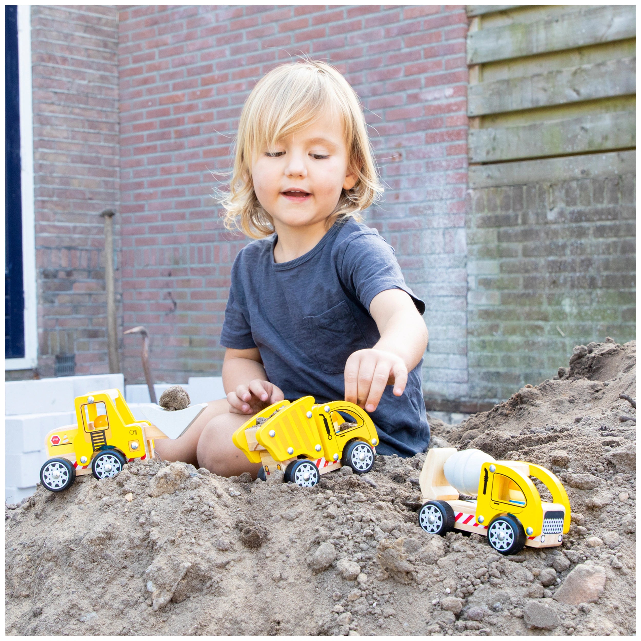 New Classic Toys - Bouwvoertuigen Set - 3 Stukken - Speelvoertuigen