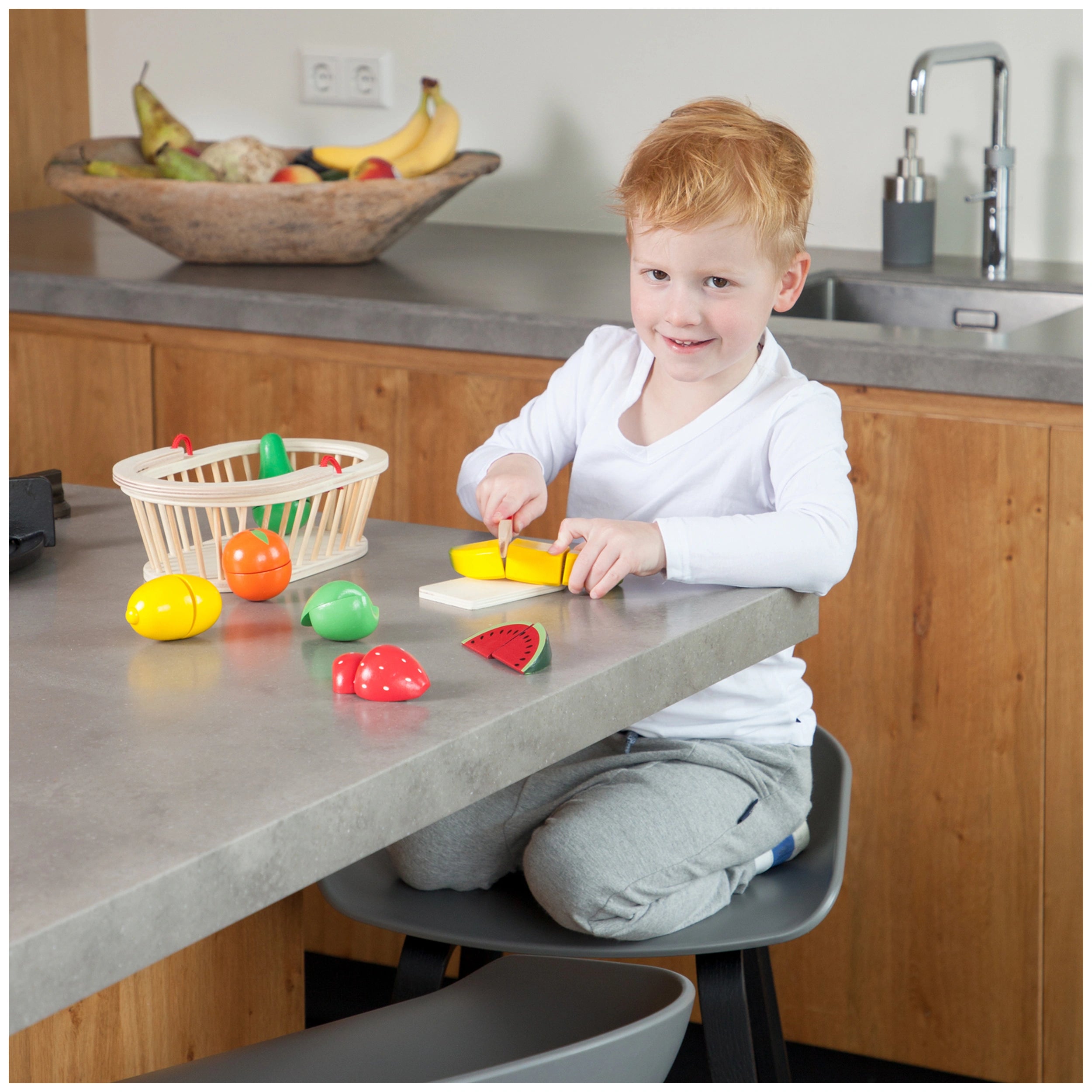 New Classic Toys - Snijset - Fruitmand - Doen alsof Beroepen & Rollenspellen