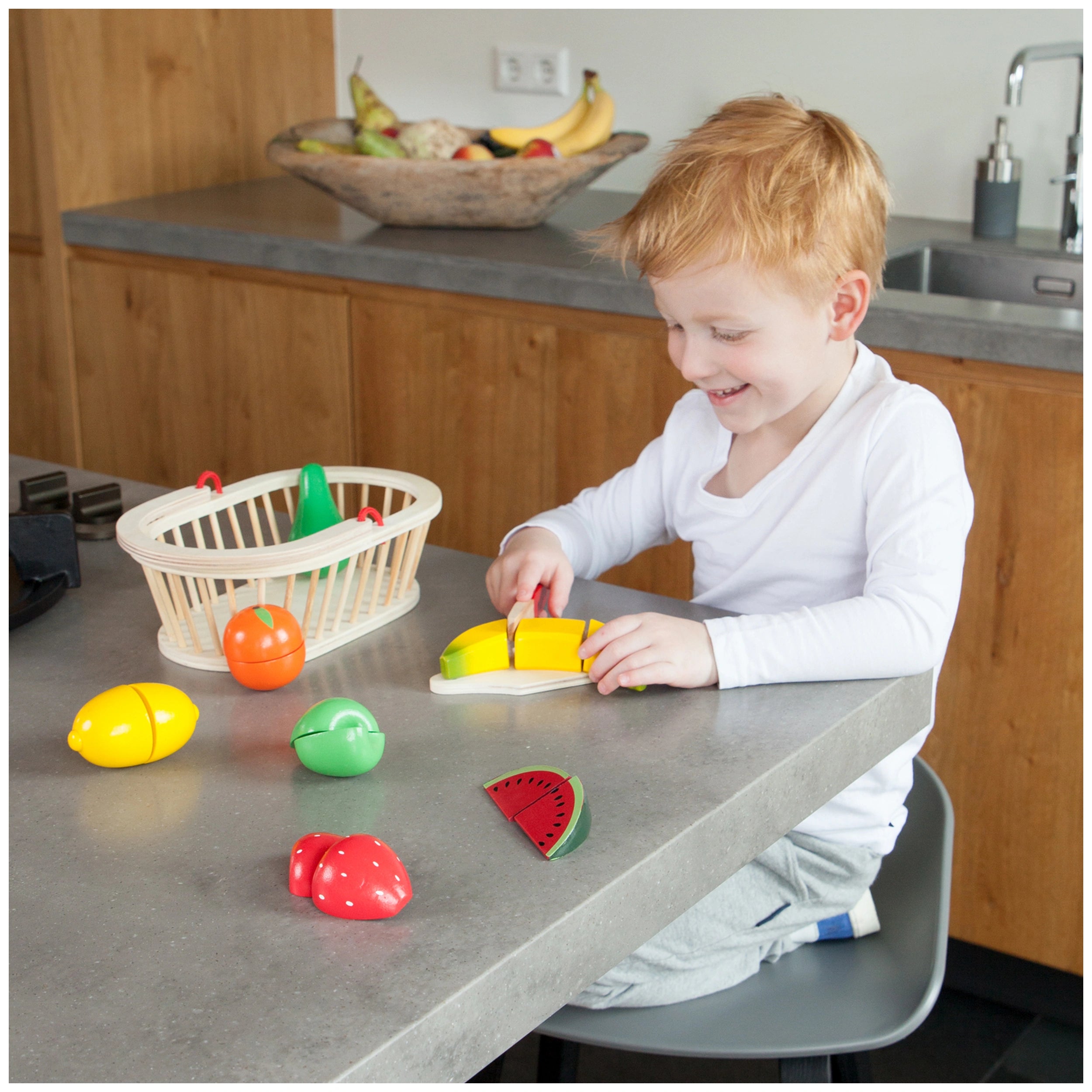 New Classic Toys - Snijset - Fruitmand - Doen alsof Beroepen & Rollenspellen
