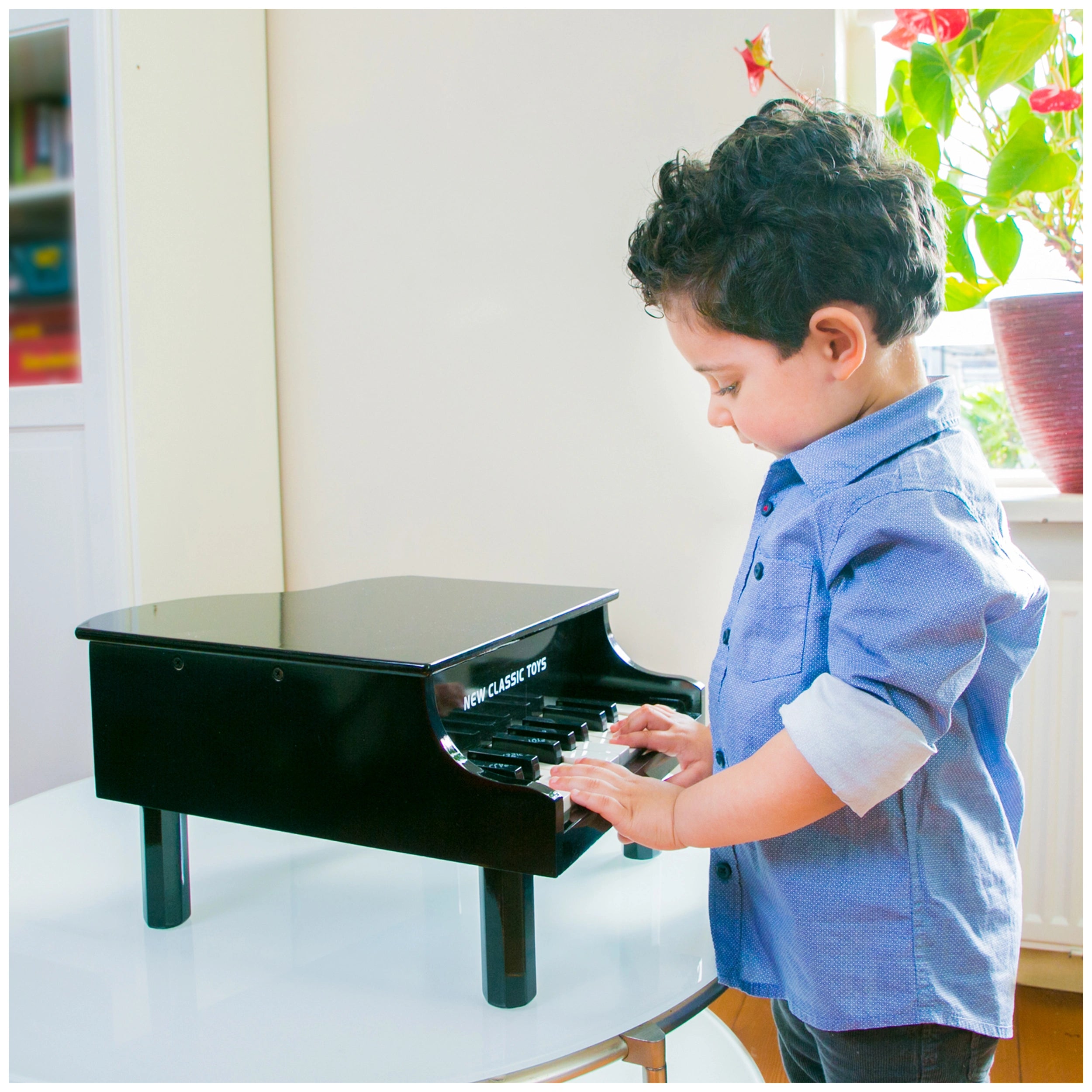 New Classic Toys - Grote Piano - 18 Toetsen - Zwart - Muziekinstrumenten