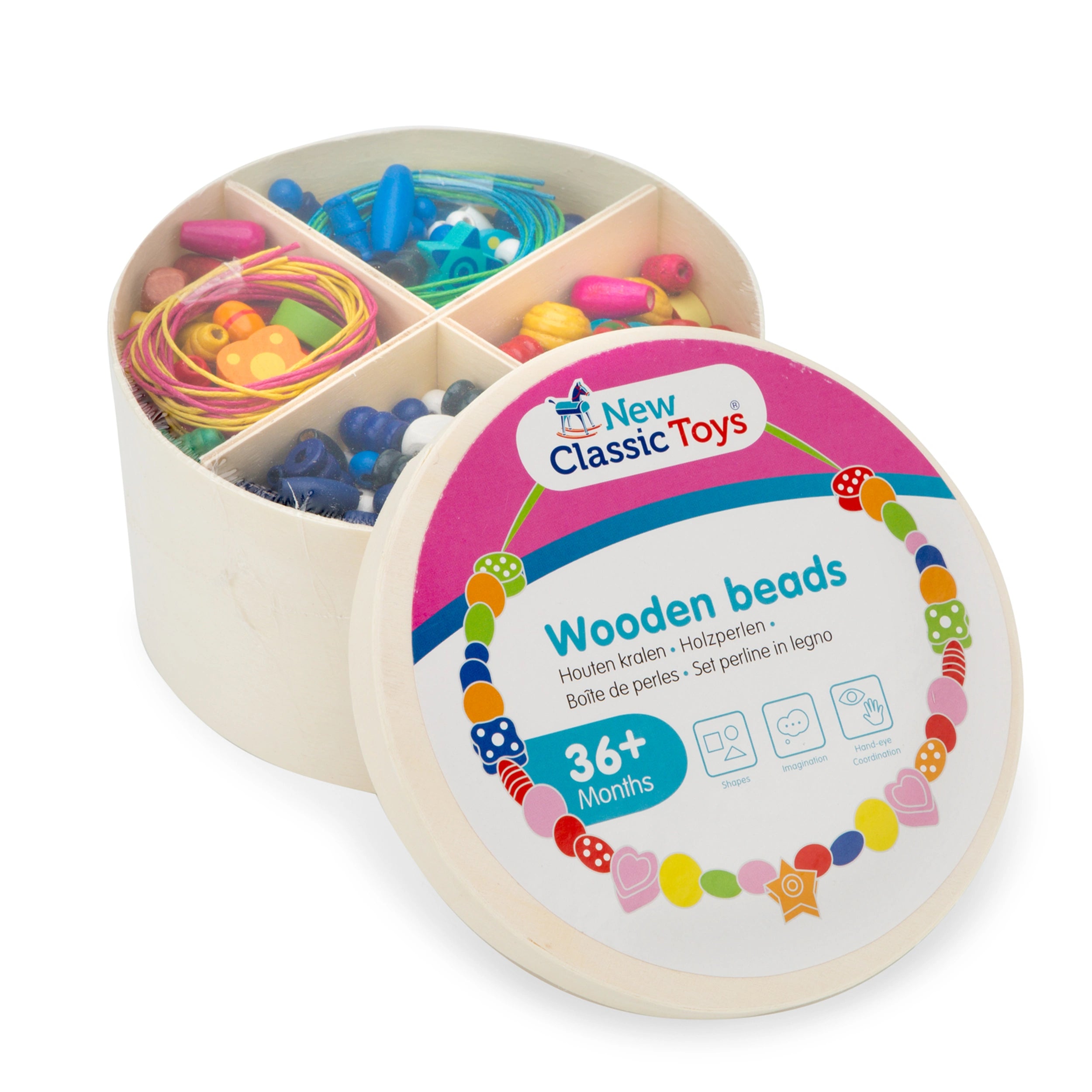 New Classic Toys - Rijgparels - 640 Stukken En 8 Koorden - Kunst & Ambachten