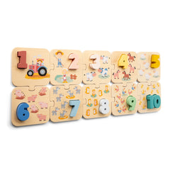 New Classic Toys - Number Puzzle - Farm - Educational Toys
