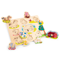 New Classic Toys - Puzzel met Haring - 8 Stukken - Boerderij - Baby Activiteit Speelgoed