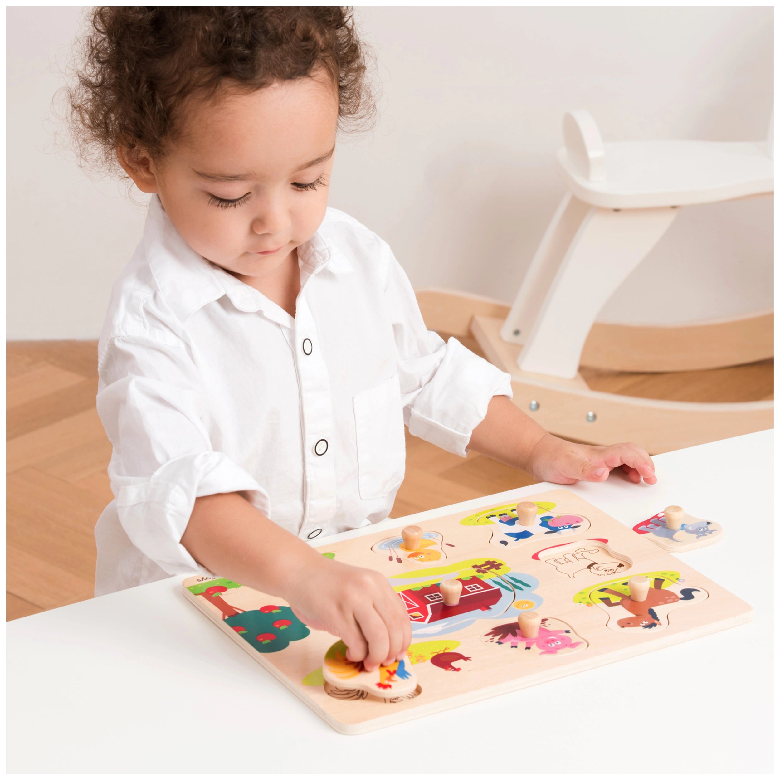 New Classic Toys - Puzzel met Haring - 8 Stukken - Boerderij - Baby Activiteit Speelgoed