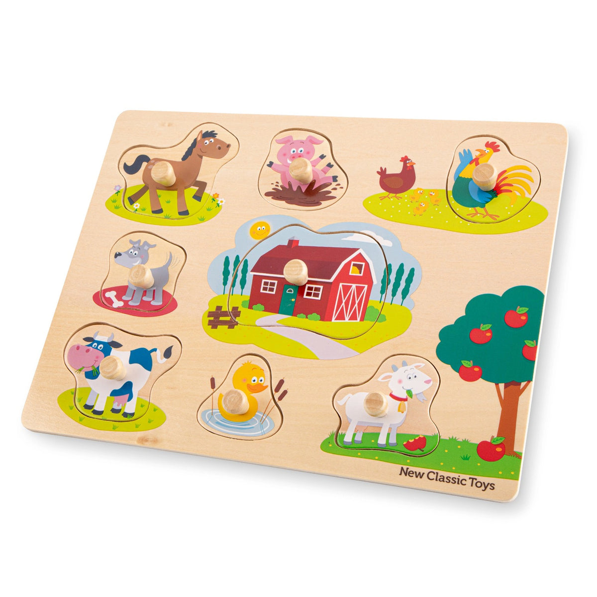 New Classic Toys - Puzzel met Haring - 8 Stukken - Boerderij - Baby Activiteit Speelgoed