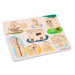 New Classic Toys - Puzzel met Stiften - 8 Stukken - Brandweer - Baby Activiteit Speelgoed