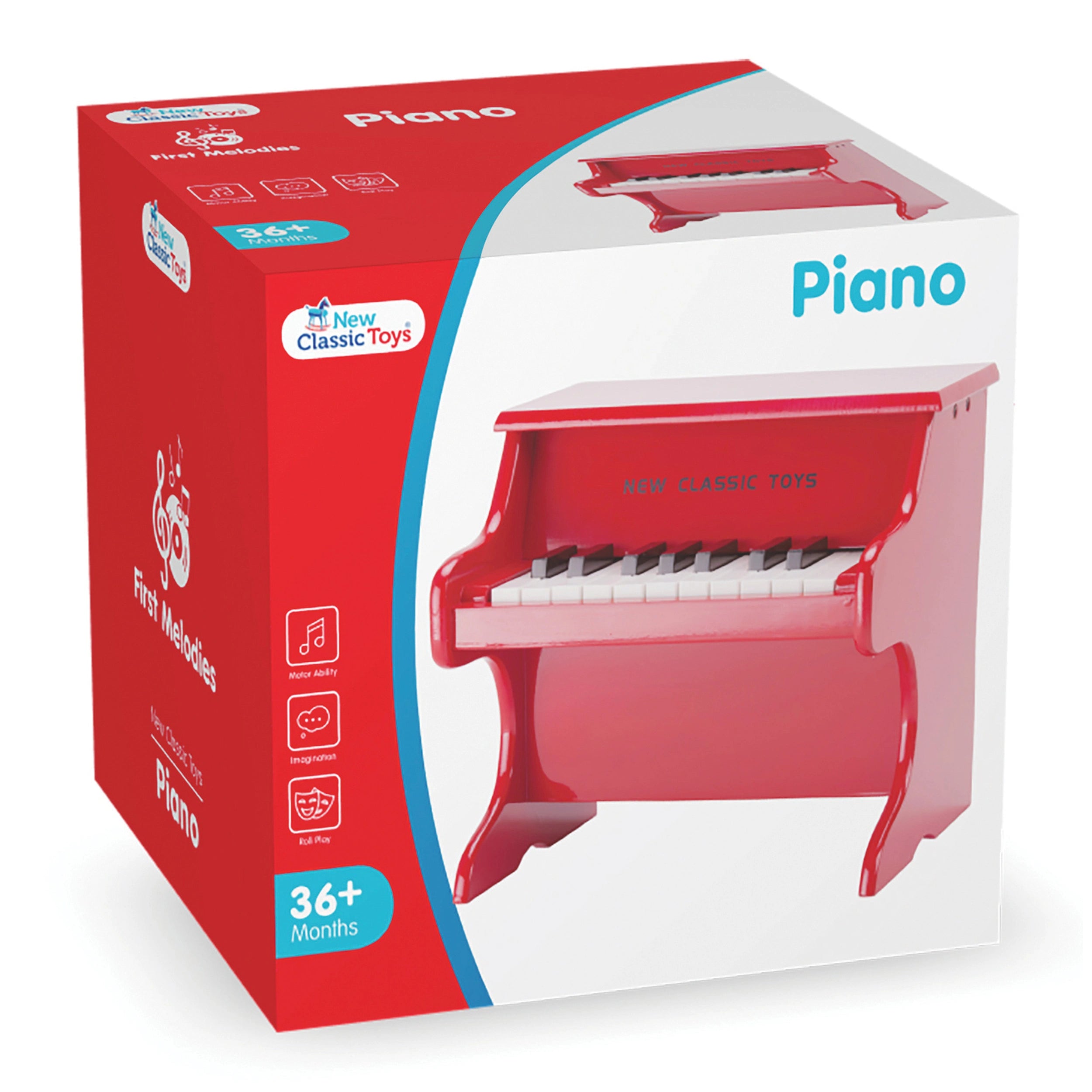 New Classic Toys - Piano - 18 Toetsen - Rood - Muziekinstrumenten