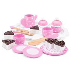 New Classic Toys - Theeset met Snijtaart - Roze - Doen alsof Beroepen & Rollenspel