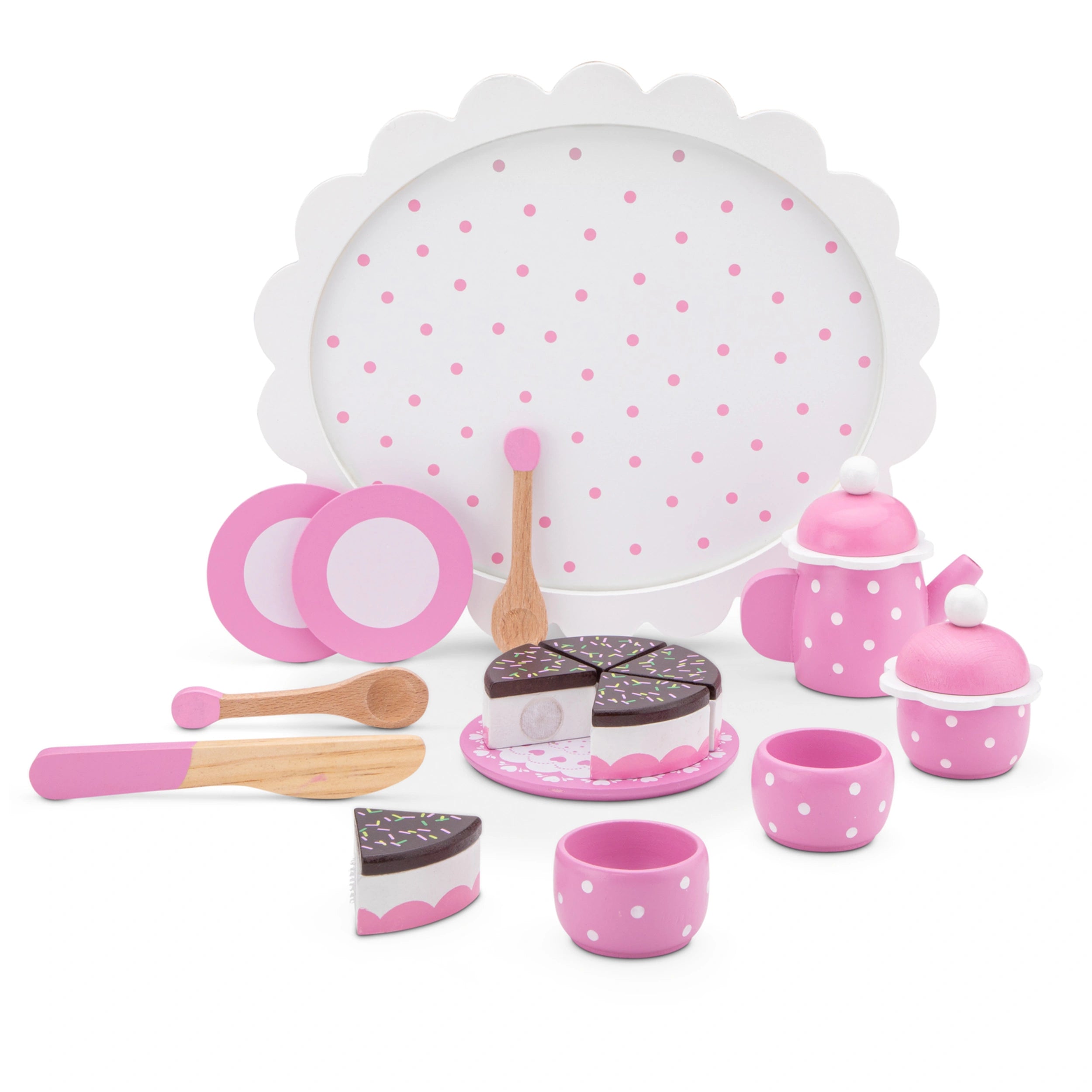 New Classic Toys - Theeset met Snijtaart - Roze - Doen alsof Beroepen & Rollenspel