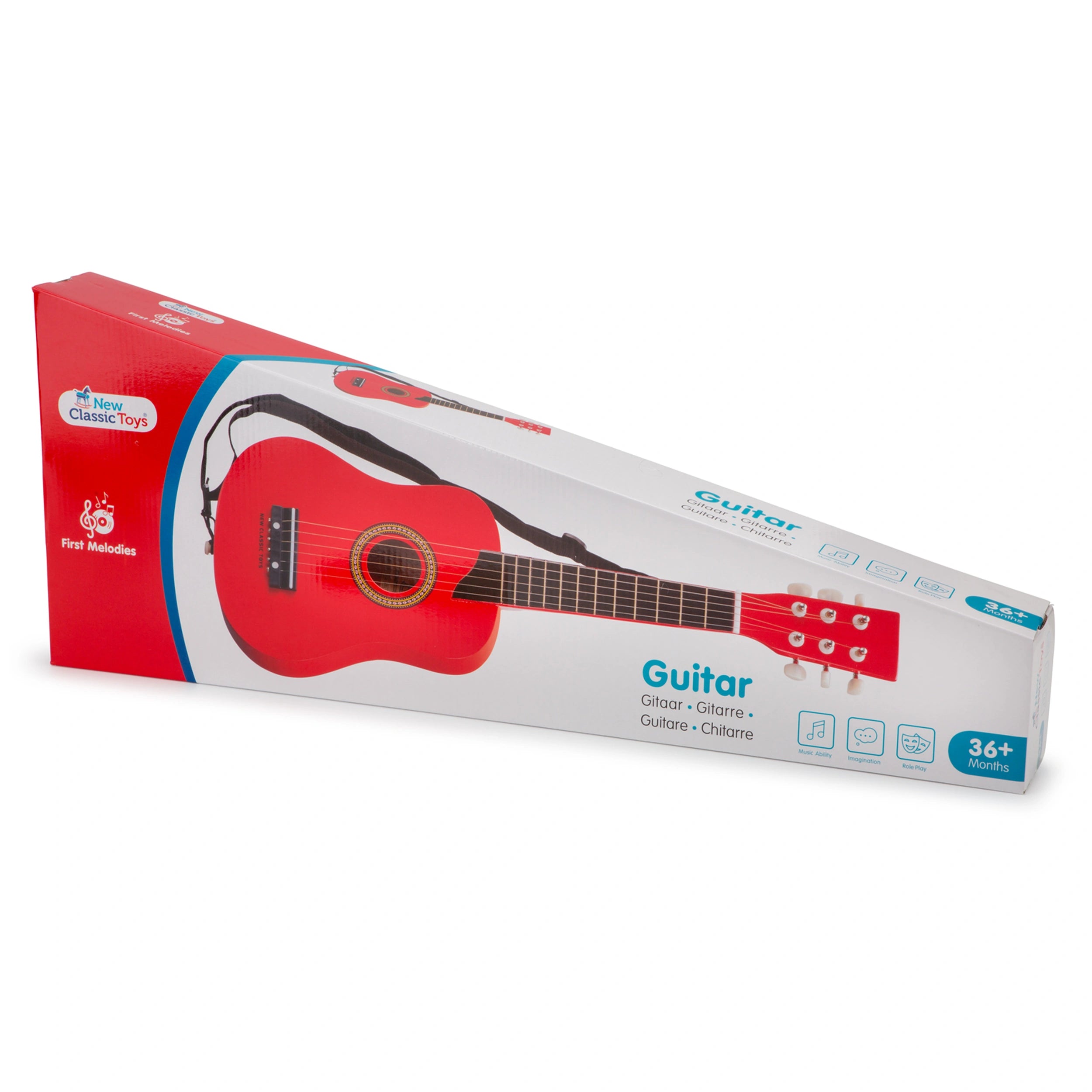 New Classic Toys - Speelgoed Gitaar Deluxe - Rood - Muziekinstrumenten