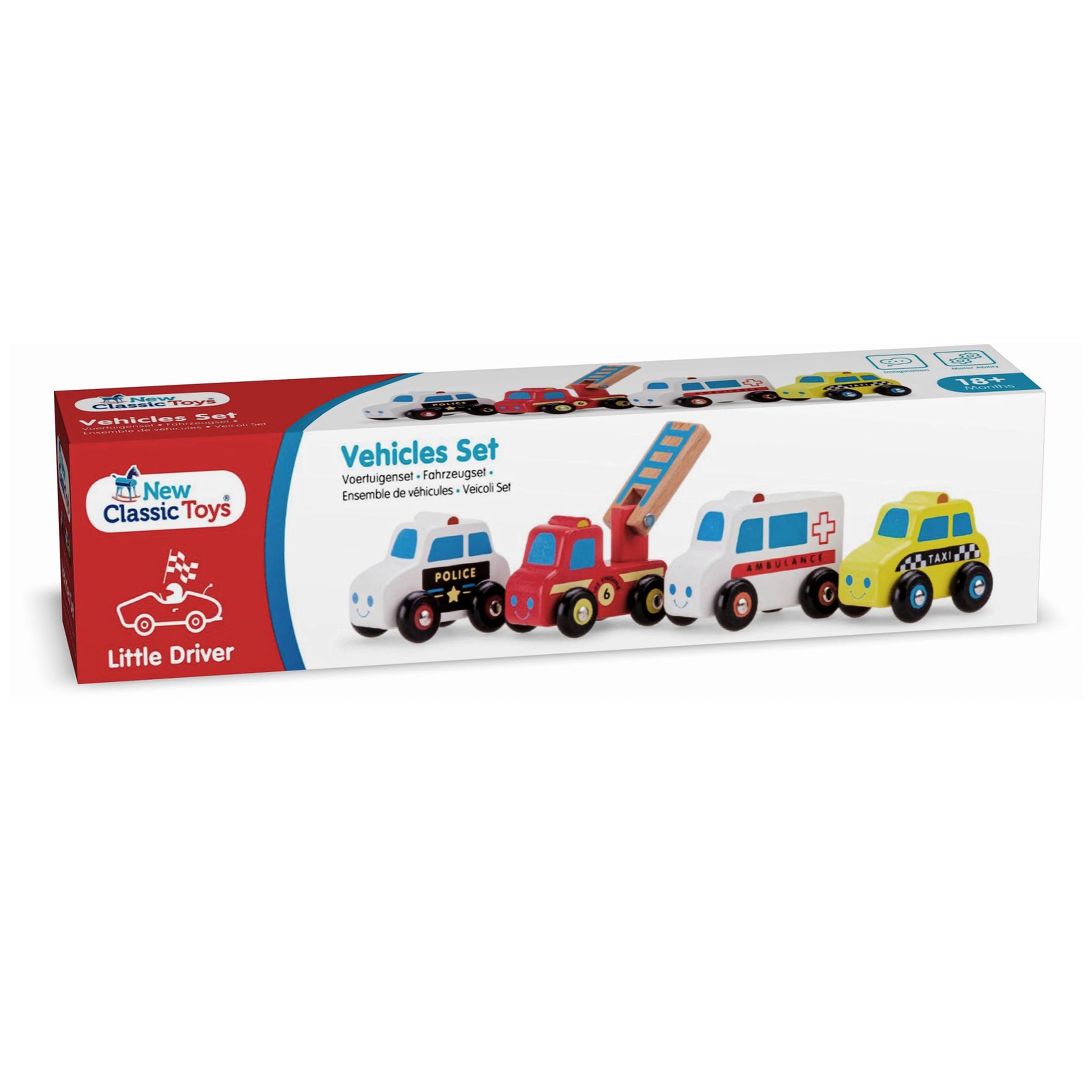 New Classic Toys - Voertuigen Set - 4 Stukken - Speelvoertuigen