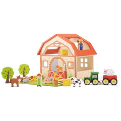 New Classic Toys - Houten Boerderij Speelgoedset Met 20 Figuren - Speelsets