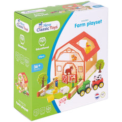New Classic Toys - Houten Boerderij Speelgoedset Met 20 Figuren - Speelsets