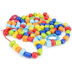 New Classic Toys - Houten Rijgparels In Doos - 96 Parels - Kunst & Ambachten