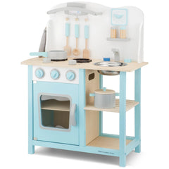 New Classic Toys - Houten Speelkeuken Blauw Bon Appetit - Doen alsof Beroepen & Rollenspel